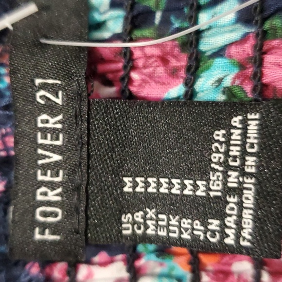 FOREVER21 Women Size Medium Sleeveless Navy/Cloral Flower Short Dress - Picture 4 of 7